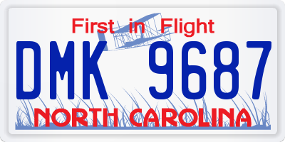NC license plate DMK9687