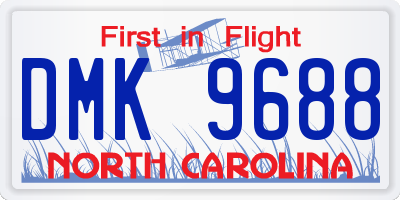 NC license plate DMK9688
