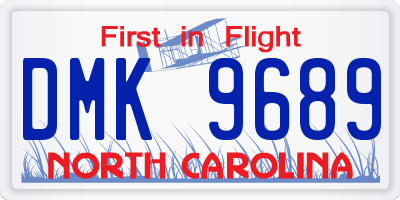 NC license plate DMK9689