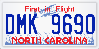 NC license plate DMK9690