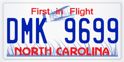 NC license plate DMK9699