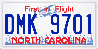 NC license plate DMK9701