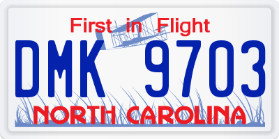 NC license plate DMK9703