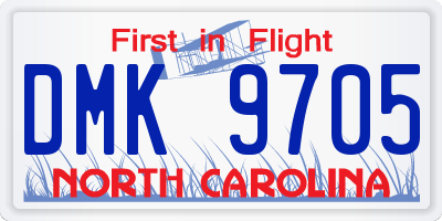 NC license plate DMK9705