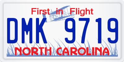 NC license plate DMK9719