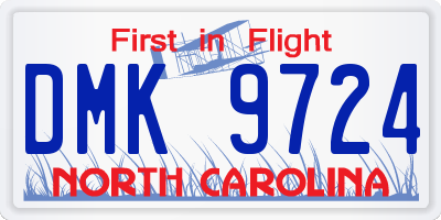 NC license plate DMK9724
