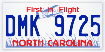 NC license plate DMK9725