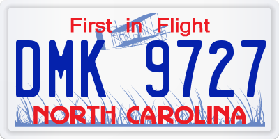 NC license plate DMK9727
