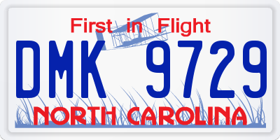 NC license plate DMK9729