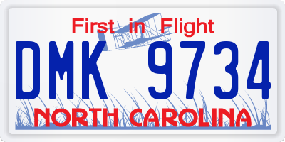 NC license plate DMK9734