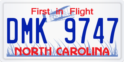 NC license plate DMK9747