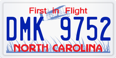 NC license plate DMK9752