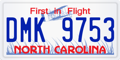 NC license plate DMK9753