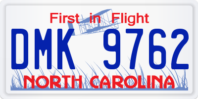 NC license plate DMK9762