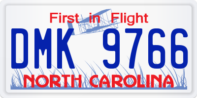 NC license plate DMK9766