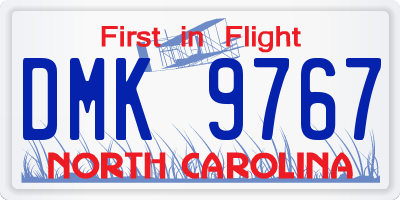 NC license plate DMK9767