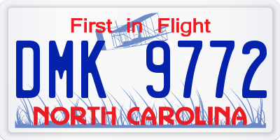 NC license plate DMK9772