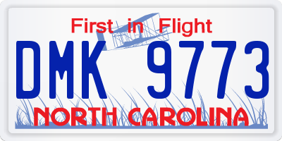 NC license plate DMK9773
