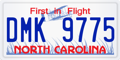 NC license plate DMK9775