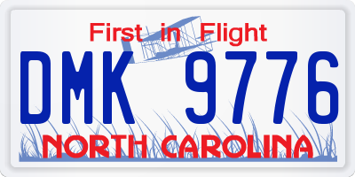 NC license plate DMK9776