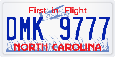 NC license plate DMK9777
