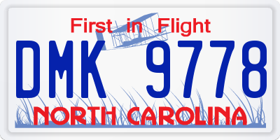 NC license plate DMK9778