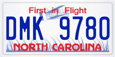 NC license plate DMK9780
