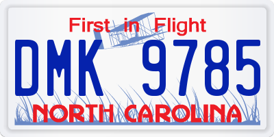 NC license plate DMK9785
