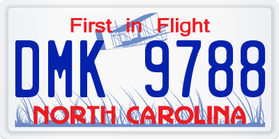 NC license plate DMK9788