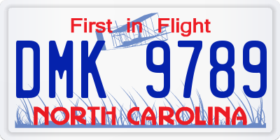 NC license plate DMK9789