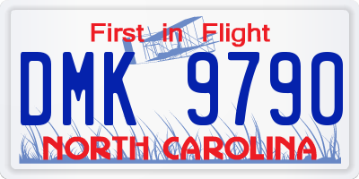 NC license plate DMK9790