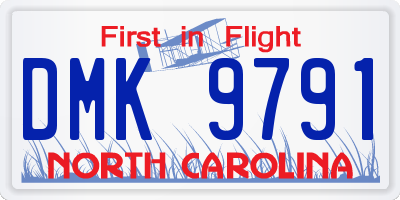 NC license plate DMK9791