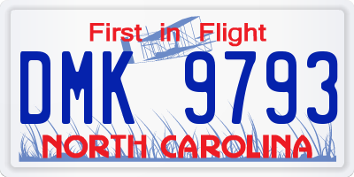 NC license plate DMK9793