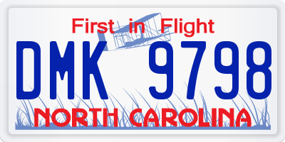 NC license plate DMK9798
