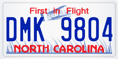 NC license plate DMK9804