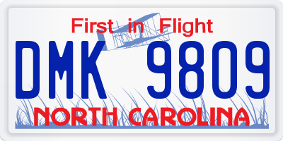 NC license plate DMK9809