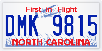 NC license plate DMK9815