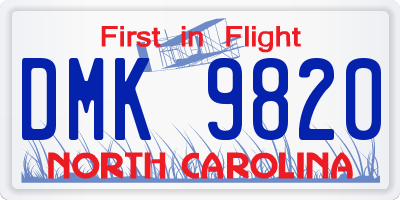 NC license plate DMK9820