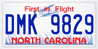 NC license plate DMK9829