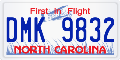 NC license plate DMK9832