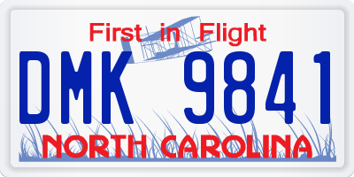 NC license plate DMK9841