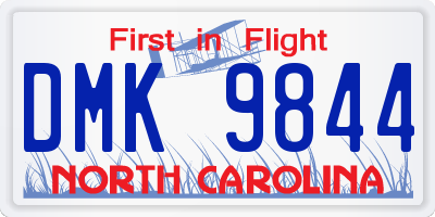 NC license plate DMK9844