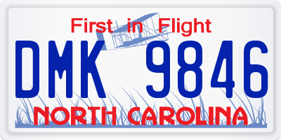 NC license plate DMK9846