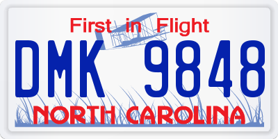 NC license plate DMK9848