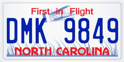 NC license plate DMK9849