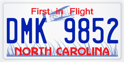 NC license plate DMK9852