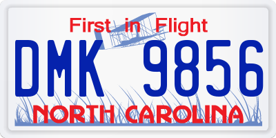 NC license plate DMK9856