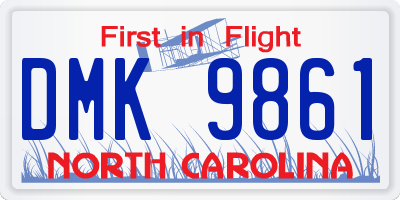 NC license plate DMK9861