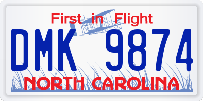 NC license plate DMK9874