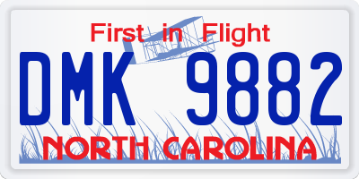 NC license plate DMK9882